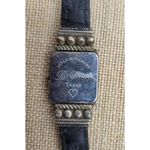 Brighton  Taxco Womens Silver Square Dial Black Leather Bracelet Wristwatch Photo 4