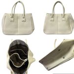 Hoxis White Pebbled Office Lady Handbag Tote Purse 13 x 9.5 x 4.5 inches Photo 1