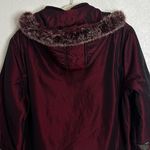 Lands' End Embroidered Burgundy Women's Hoodie Coat Jacket, Size XXXL Photo 8