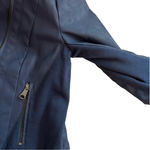 Andrew Marc Marc New York faux leather navy blue collared zip jacket NEW Size S Photo 14