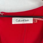 Calvin Klein Wrap Dress Womens Red 14 Ruffled Trim Cap Sleeve V Neck Tie Waist Photo 15