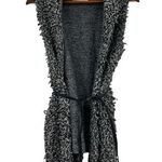 Abercrombie & Fitch gray soft fuzzy sweater cardigan vest tie waist size small Photo 0