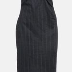 Dolce & Gabbana D&G Grey Pinstripe Gabardine Draped Detail Strapless Mini Dress size S-XS Photo 0
