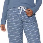 Calvin Klein 2 Piece pajama set long sleeve Henley Top Fleece Pants Stretch Large Photo 0