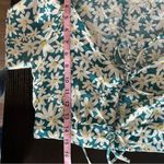 ZARA  Green Daisy Floral Tie Front Crop Top Long Sleeve Size M Photo 8