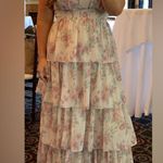 Poppy Chiffon Floral Print Dress Blushing Bride Bouquet Photo 0