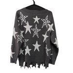 Umgee A-Frayed the Stars Are Yours Sweater Size Small Oversized Photo 2