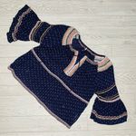 Free People  women’s Talia embroidered blouse shirt  bell shelve flair small Photo 2