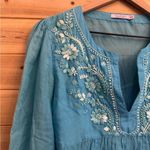 Calypso St. Barth Calypso Christine Celle Size XSmall Cotton Silk Blend Boho Embroidered Blouse Photo 3