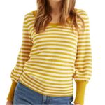 Boden Cotton Wool Bernice Striped Fisherman Coastal Preppy Career Sweater 2 Yellow Photo 0