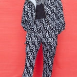 Dazey LA  Waterfall Woman Black & White Graphic Print Cargo Pants XS Photo 0