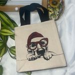 Mini Canvas Gift Totes ~ Holiday Dog Prints Lab Red Glasses Santa Hat Photo 0