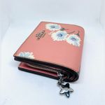 Coach  Floral Print Pink Canvas Leather Bifold Wallet Photo 1