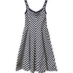 Talbots  Nautical Navy / White‎ Coastal Striped Full Skirt Costal Midi Dress Sz 2 Photo 4