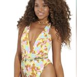 Maaji Deep V Vintage Age Safari Reversible Floral One Piece Swimsuit, S Photo 14