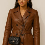Valerie Stevens Large Vintage Geniune Lamb Leather Brown Womens Jacket Photo 0