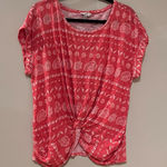Lucky Brand  Pink Tie Front Boho Top Photo 0
