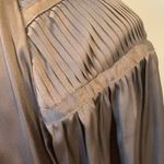 Philosophy Peasant Blouse Top Women’s Small Satin Army Olive Green Photo 4