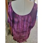 Maggie Barnes  4X Purple Tie Dye Sequin Embellished Sheer‎ Top Blouse Photo 1