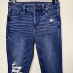 American Eagle Dream Jeggings High Rise Skinny Jeans Distressed Frayed Size 8 Photo 3