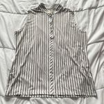 Sport Haley Womens Size XL Striped Sleeveless Golf Polo Tank Top White Preppy Photo 0