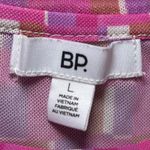 BP Nordstrom  Mesh Crop Top Pink Purple Prism Check Large Sheer‎ Geometric Photo 2