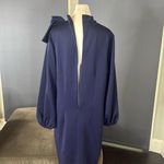 Women’s Navy Blue Long Sleeve Midi Pencil Dress with Bow Detail Size XL NEW Blue Photo 5