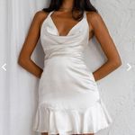 Selfie Leslie Champs Elysees Halterneck Ruffle Hem Mini Dress in Champagne Photo 0