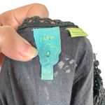 Farm Rio Anthropologie  Luiza Metallic Crochet Flutter Sleeve Maxi Dress Black Photo 9