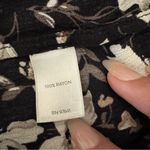 J. Jill Floral Print‎ Bell Sleeve Blouse Black White Keyhole Neck Top Size M Photo 9