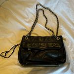 Rebecca Minkoff Black Leather Swing Shoulder Bag with Gold Straps Photo 1