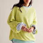 Free People Classic Striped Oversized Crewneck Photo 0