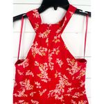19 Cooper  Red Floral Print Knot Front Halter Neck Dress Size L NEW Photo 6