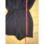 Everly  Navy Romper Medium Open Front Back Design Classic Preppy Nautical Photo 6