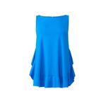Susana Monaco Ruffle Maternity Top Women's Medium Blue Jersey Sleeveless RTR Photo 9