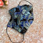 Black Blue Gold Metallic Butterflies Luxury Face Mask Multiple Photo 1