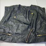 Peper Tee black Faux Leather Vest with Gold Accents. Size L Photo 9