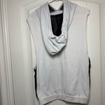 White and Black mesh sleeveless top with hood Size L Photo 2