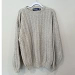 ScottishIsle By Bernett 100% Cotton Cable Knit fisherman Sweater Ivory Large Photo 0
