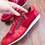 Paul Green • Sandy Sneaker red leather suede Super Soft trainer zip laceup Photo 5
