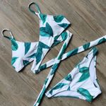 ✨HP✨Fresh Leaves Printing Cross Padding BikiniSet✨ White Size L Photo 5
