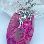 Fairy Mexican Laguna Lace Sterling Siver Pendant Pink Photo 0