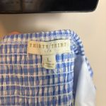 NWT Thirty Thirty Tank Top Gingham Crop Eyelet Lace Blue‎ White Checkered Large Blue Photo 4