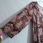 Sami & Jo  Paisley A line Long Sleeve Dress Artsy Boho Size PXL Photo 3