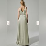 Elegant Green Halter Maxi Dress for Wedding Guests Size 2 Photo 1