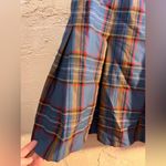 Vintage Plaid Blue Red khaki Pleated Women's Mini Skirt Sz 12 school girl preppy Photo 2