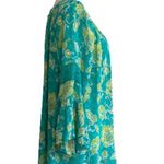 Ruby Rd  Top Blouse Turquoise Green Floral 3/4 Bell Sleeve Boho Tunic Size XL Photo 5