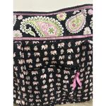 Vera Bradley Villager Tote Bag Pink Elephants Retired Black Quilted RARE 2007 Photo 9