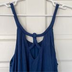 Loft  Jumpsuit soft Navy blue sleeveless tie waist with belt pockets Size Small Photo 4