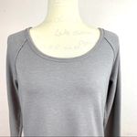 Athleta Athlete Sweatshirt Gray Long Sleeve Terry Lined Curved High Low Hem Top Size M Photo 5